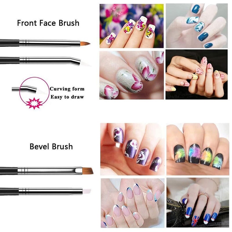 JOYJULY 20pcs Nail Art Design Tools, 15pcs Painting Brushes Set with 5pcs Dotting Pens, BLACK â€¦ - Image 2